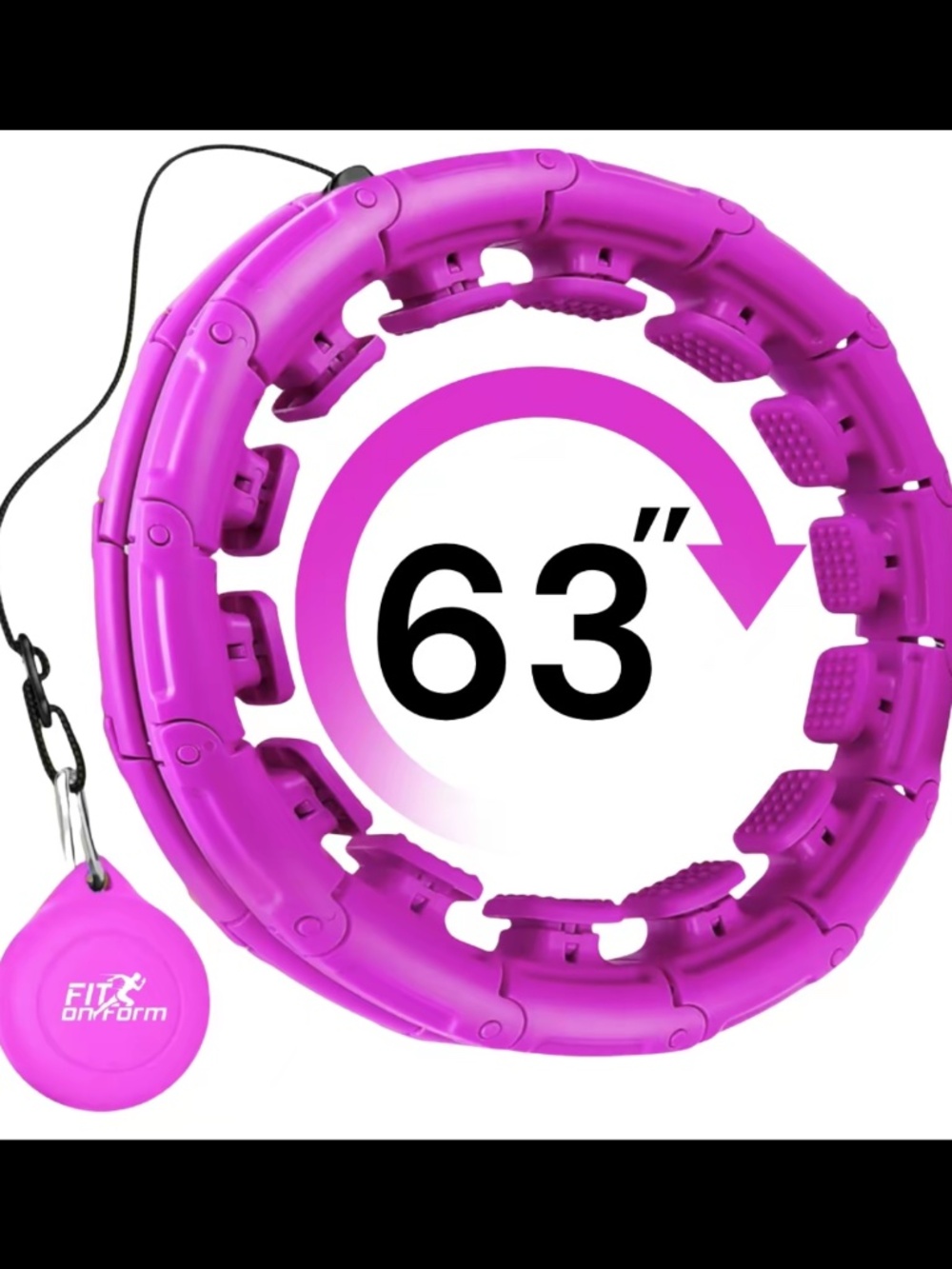 Fit on Form weighted hula hoop designed for waist slimming and core